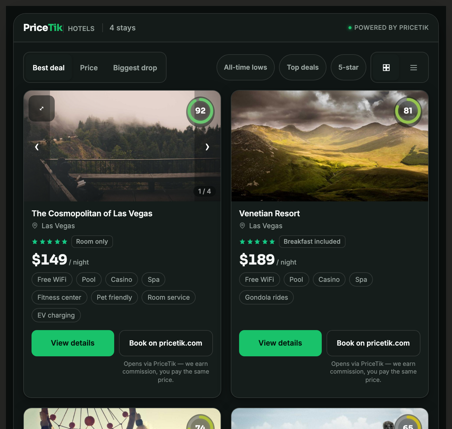 Preview of the hotel-card widget