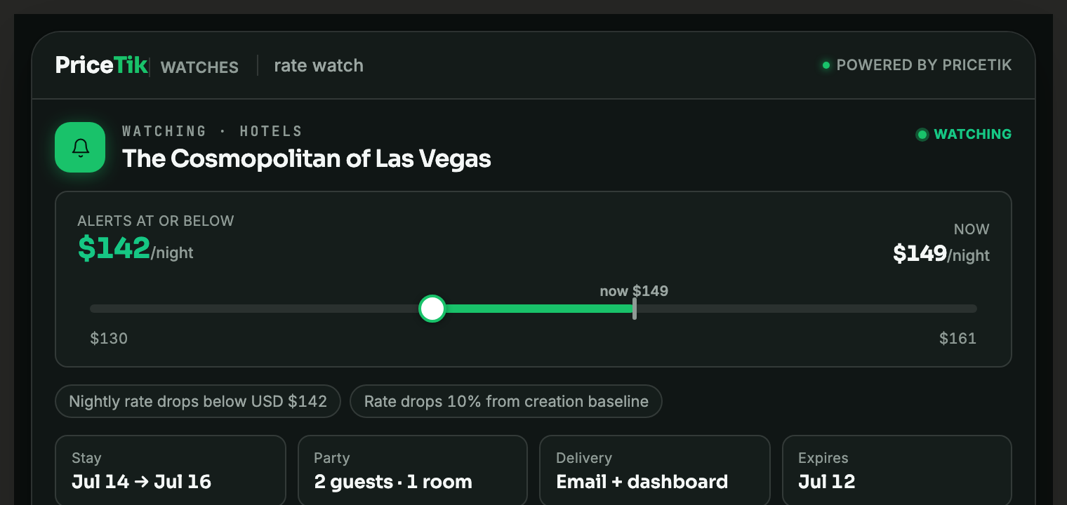 Preview of the watch-card widget