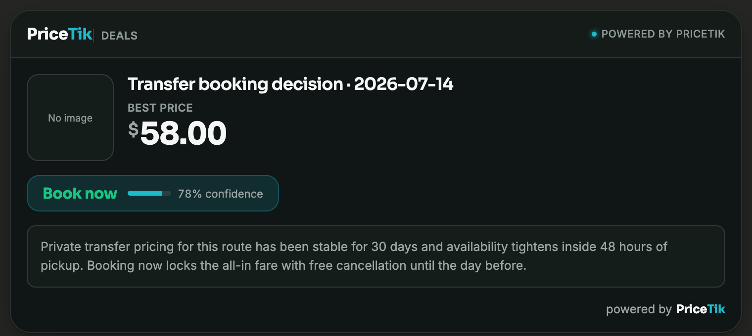 Preview of the price-card widget